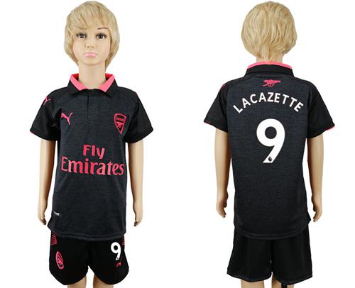 Arsenal #9 Lacazette Sec Away Kid Soccer Club Jersey